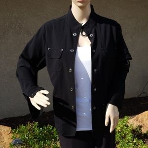 Chicos Black Jacket with Snap Buttons